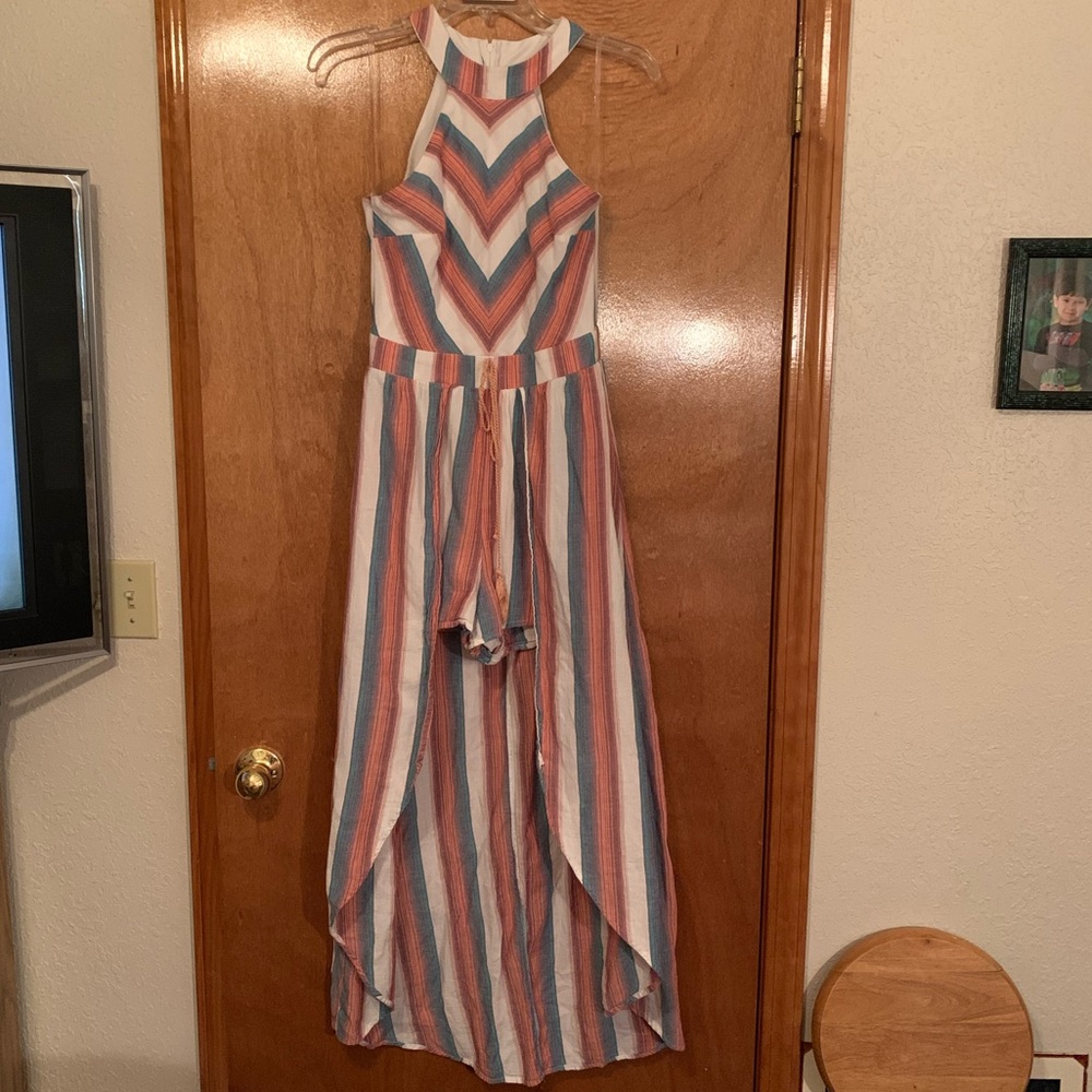 “Crystal Sky” woman’s long dress with shorts